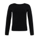 Boss Wide Neck Sweater In Stretch Jaquard-Black