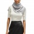 Boss Wool-Blend Scarf With Monogram Jaquard & Fringing-Grey Silver