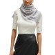 Boss Wool-Blend Scarf With Monogram Jaquard & Fringing-Grey Silver