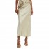 Boss Midi Length Skirt In Ckrinkled Satin Touch Fabric
