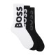 Boss Socks Three-Pack With Large Logos-Black/White Boss Socks Three-Pack With Large Logos-Black/White