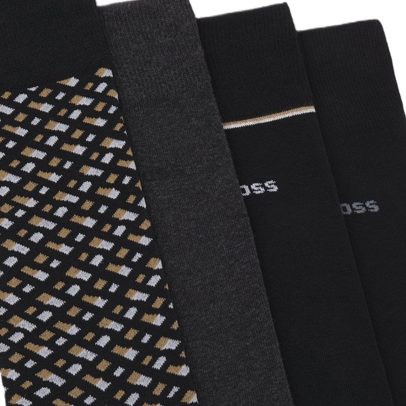 Boss Socks Gift Boxed 4 Pack-Black Boss Socks Gift Boxed 4 Pack-Black