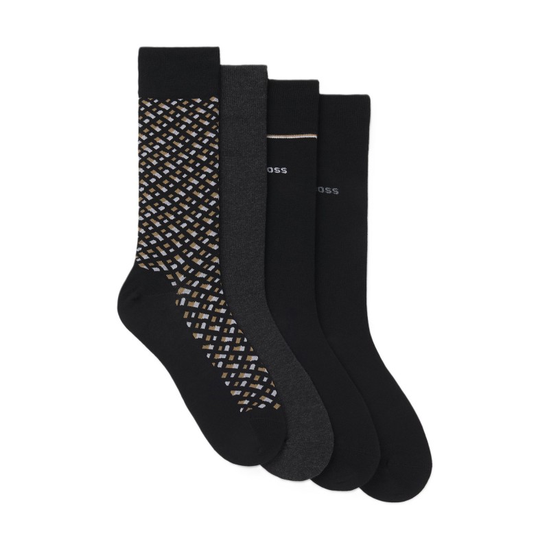 Boss Socks Gift Boxed 4 Pack-Black Boss Socks Gift Boxed 4 Pack-Black