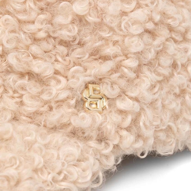 Boss Faux Teddy Baseball Hat-Beige