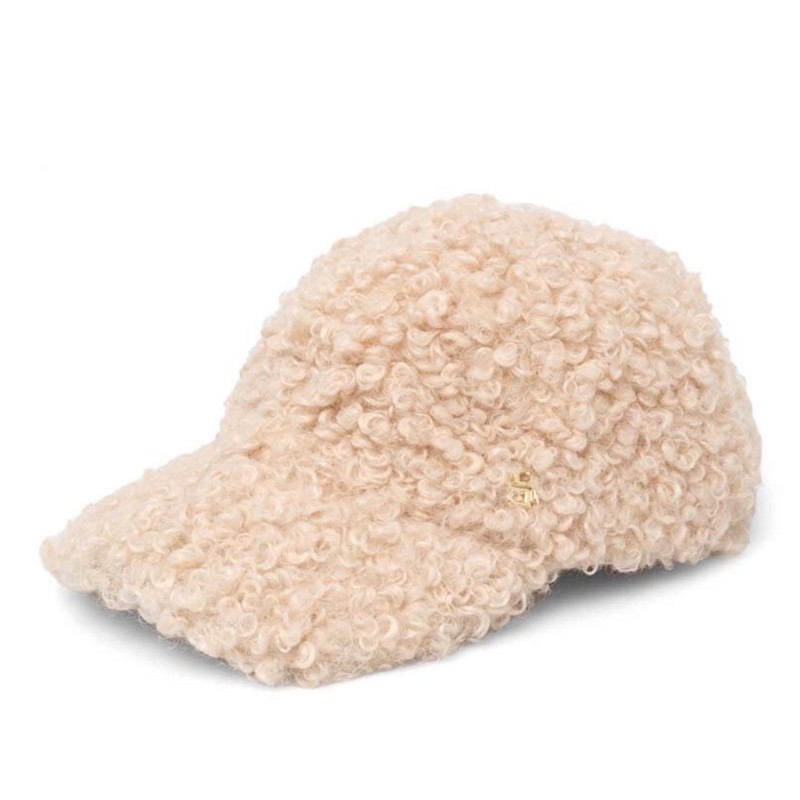 Boss Faux Teddy Baseball Hat-Beige