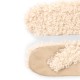 Boss Faux Teddy Mittens With Leather Panels-Beige