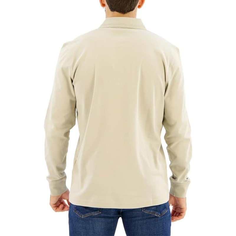 Boss Polo Shirt Long Sleeve Interlock-Light Beige Boss Polo Shirt Long Sleeve Interlock-Light Beige