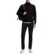 Boss Sweater Zip Neck In Cotton And Cashmere-Black