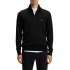 Boss Sweater Zip Neck In Cotton And Cashmere-Black