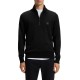 Boss Sweater Zip Neck In Cotton And Cashmere-Black