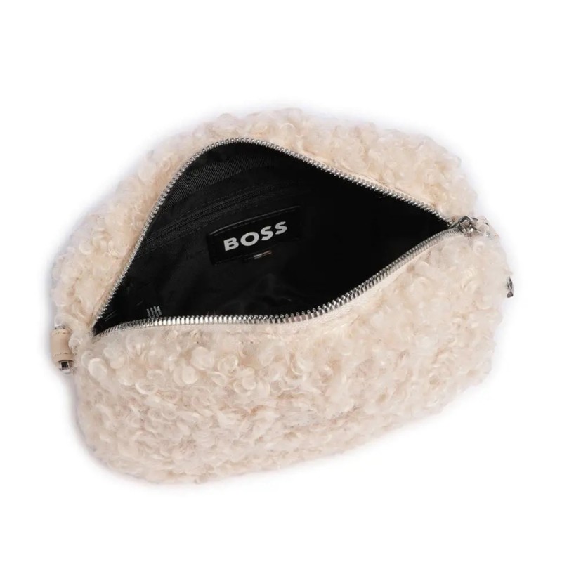 Boss Faux Teddy Bag With Detatchable Wallet-Beige Boss Faux Teddy Bag With Detatchable Wallet-Beige