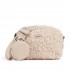 Boss Faux Teddy Bag With Detatchable Wallet-Beige