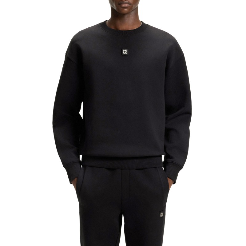 Hugo Sweatshirt With Stacked-Logo Badge-Black