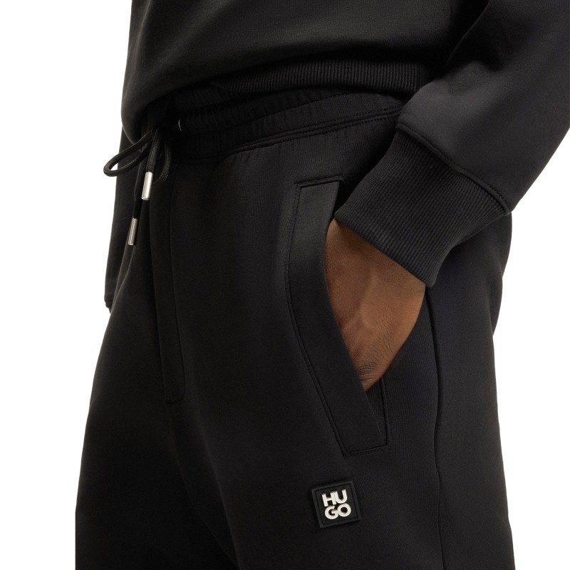Hugo Tracksuit Bottoms With Stacked Logo-Black Hugo Tracksuit Bottoms With Stacked Logo-Black