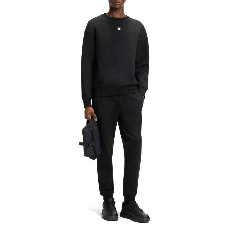 Hugo Tracksuit Bottoms With Stacked Logo-Black Hugo Tracksuit Bottoms With Stacked Logo-Black