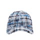 Boss Cap With Double B Monogram Multicoloured Tweed-Blue Patterned