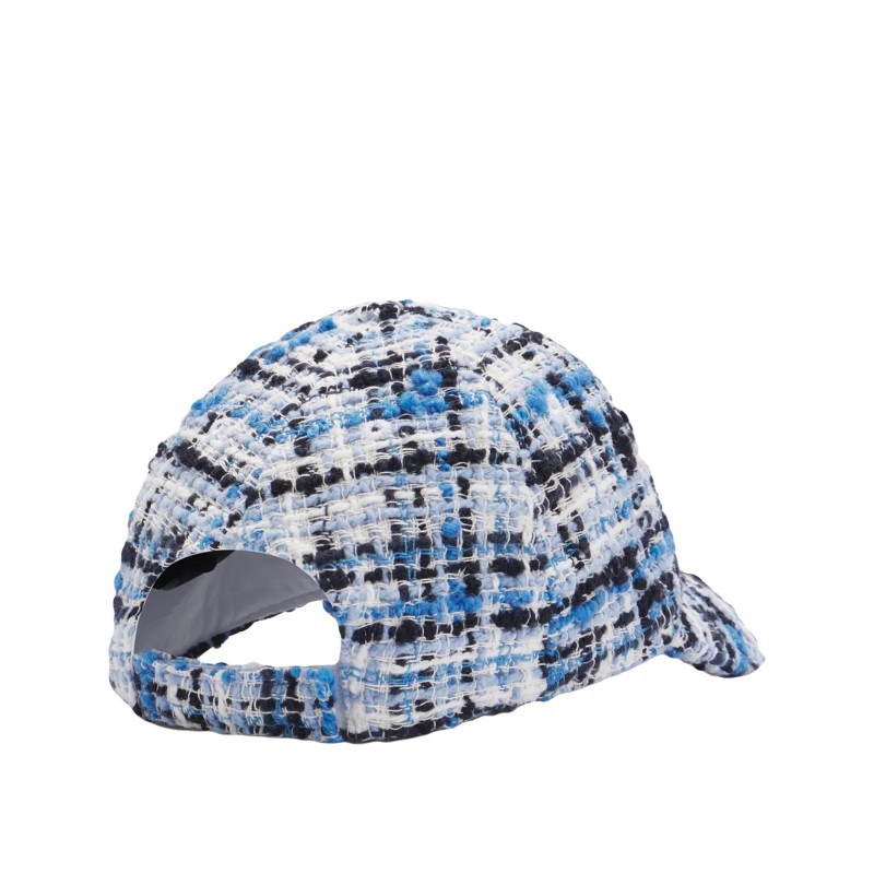 Boss Cap With Double B Monogram Multicoloured Tweed-Blue Patterned