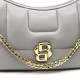 Boss Bag Quilted Hobo With Double B Monogram-Light/Pastel Grey Boss Bag Quilted Hobo With Double B Monogram-Light/Pastel Grey