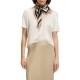 Boss Scarf Italian Made In Printed Silk Twill-Beige Patterned