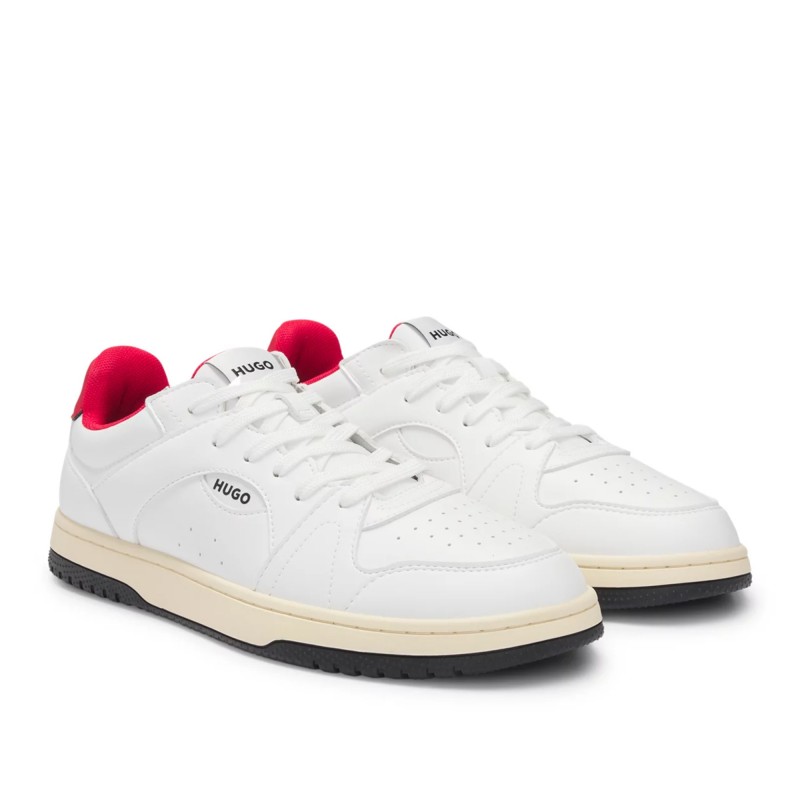 Hugo Trainers With Logo Details-Natural
