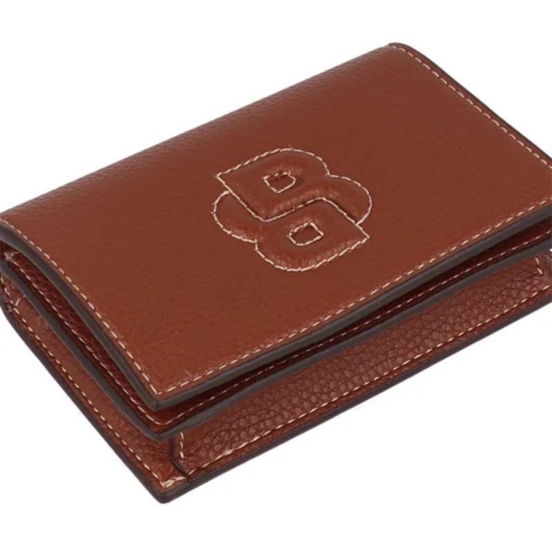 Boss Wallet Grained With Double B Monogram-Medium Brown