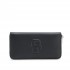 Boss Wallet Grained Ziparound With Padded Double B Logo-Black