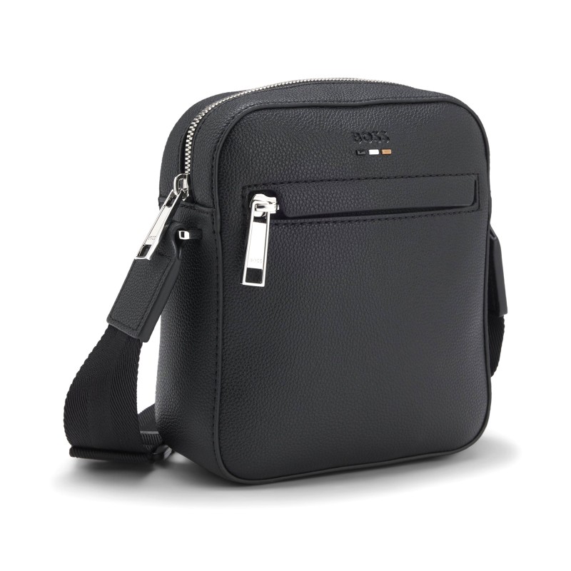 Boss Reporter Bag With Logo Trim-Black