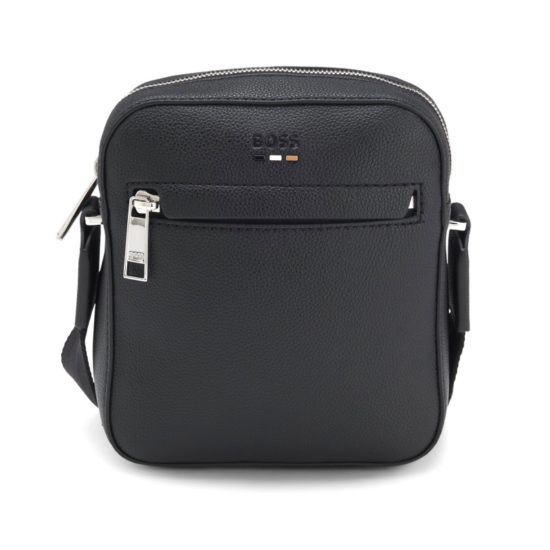 Boss Reporter Bag With Logo Trim-Black