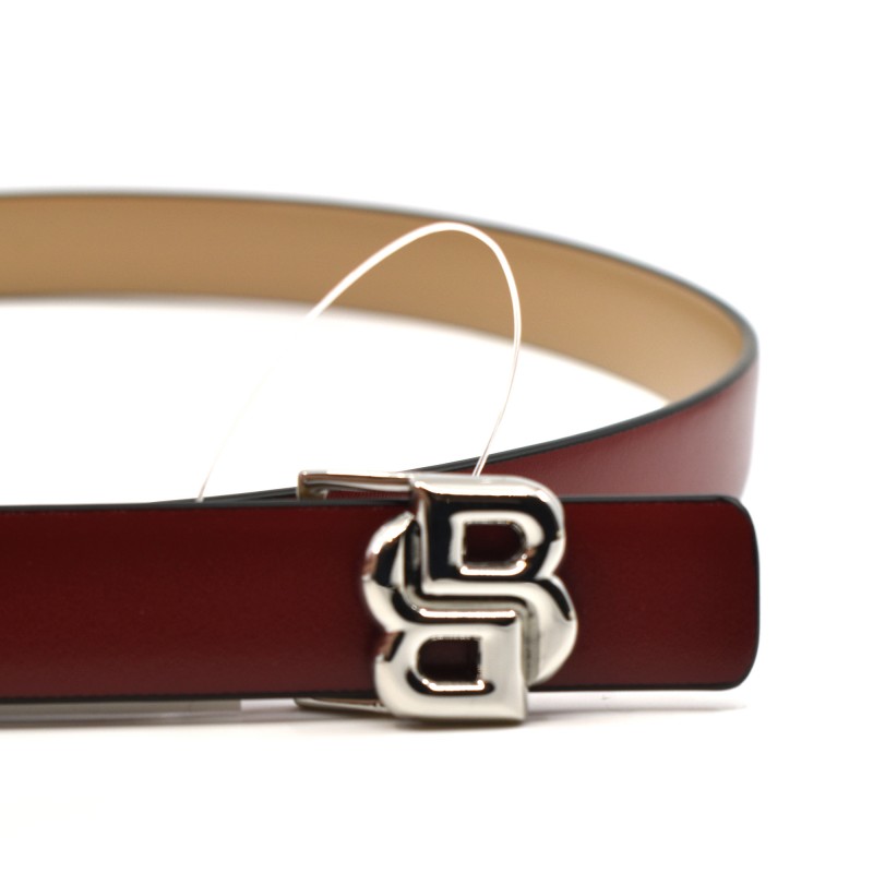 Boss Belt With B Monogram-Dark Red