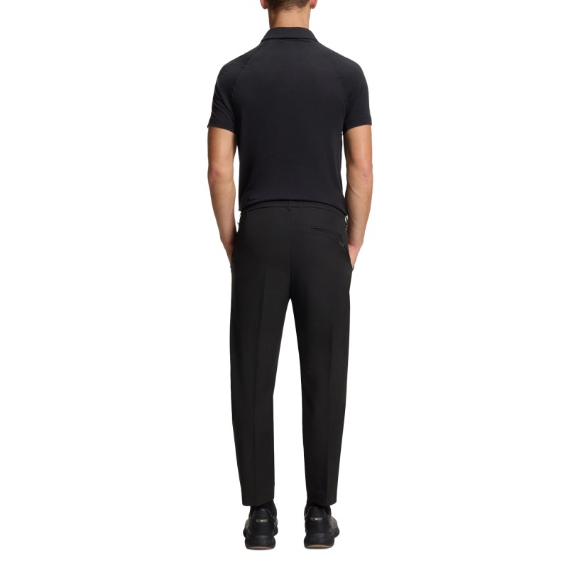 Boss Trousers Tapered Fit With Water Repellent Finish-Black