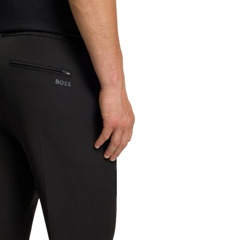 Boss Trousers Tapered Fit With Water Repellent Finish-Black