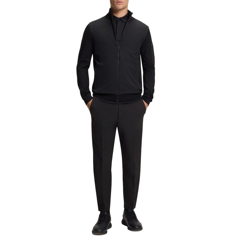 Boss Trousers Tapered Fit With Water Repellent Finish-Black