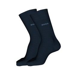 Boss Socks Two-Pack Of Regular-Length With Logo Details-Dark Blue