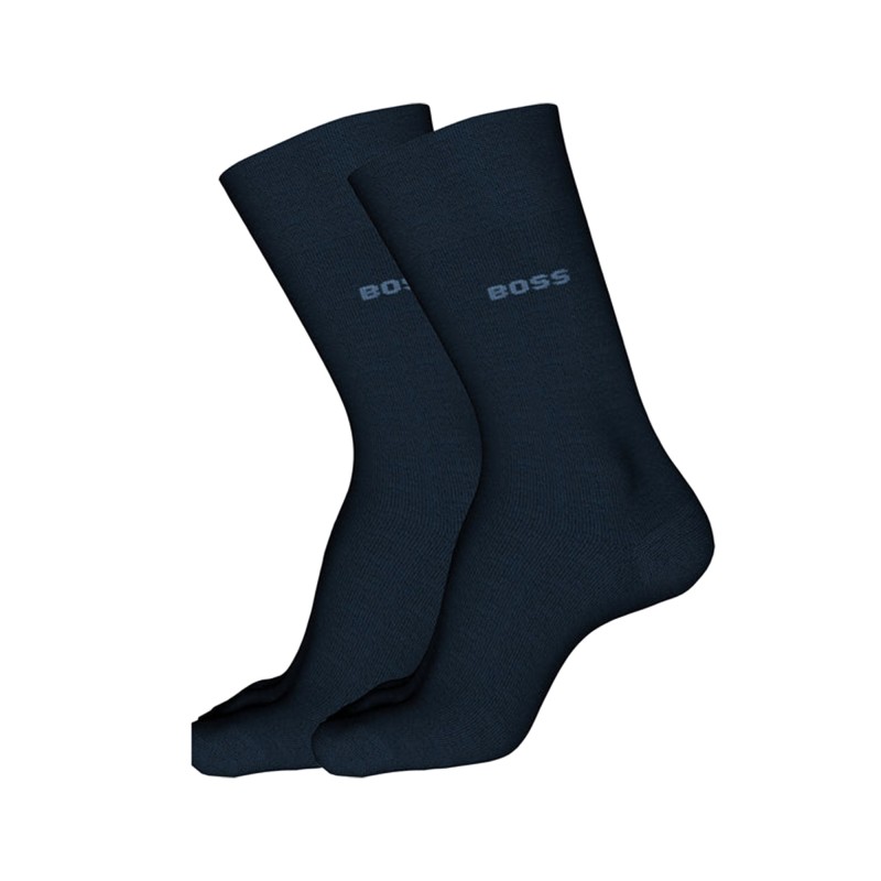 Boss Socks Two-Pack Of Regular-Length With Logo Details-Dark Blue