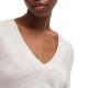 Boss T-Shirt V Neck In Lightweight Linen-Open White Boss T-Shirt V Neck In Lightweight Linen-Open White