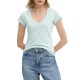 Boss T-Shirt V-Neck With Logo-Turquise/Aqua Boss T-Shirt V-Neck With Logo-Turquise/Aqua