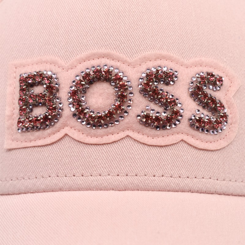 Boss Hat With Sparkle Stones-Pink Boss Hat With Sparkle Stones-Pink