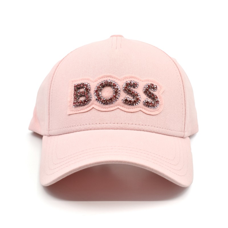 Boss Hat With Sparkle Stones-Pink Boss Hat With Sparkle Stones-Pink