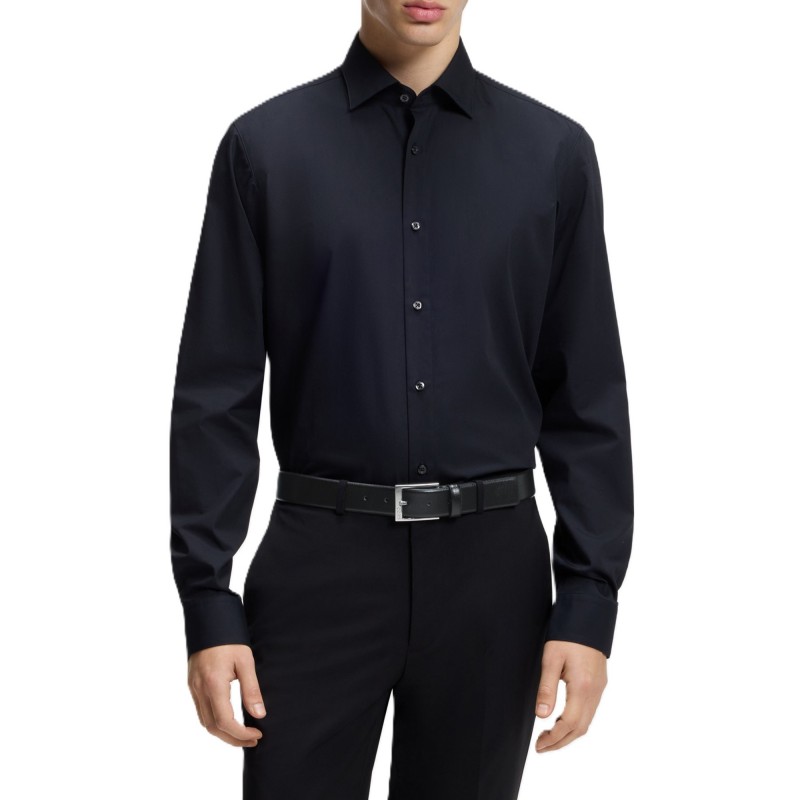 Hugo Belt With Silver Tone Hardware-Black Hugo Belt With Silver Tone Hardware-Black