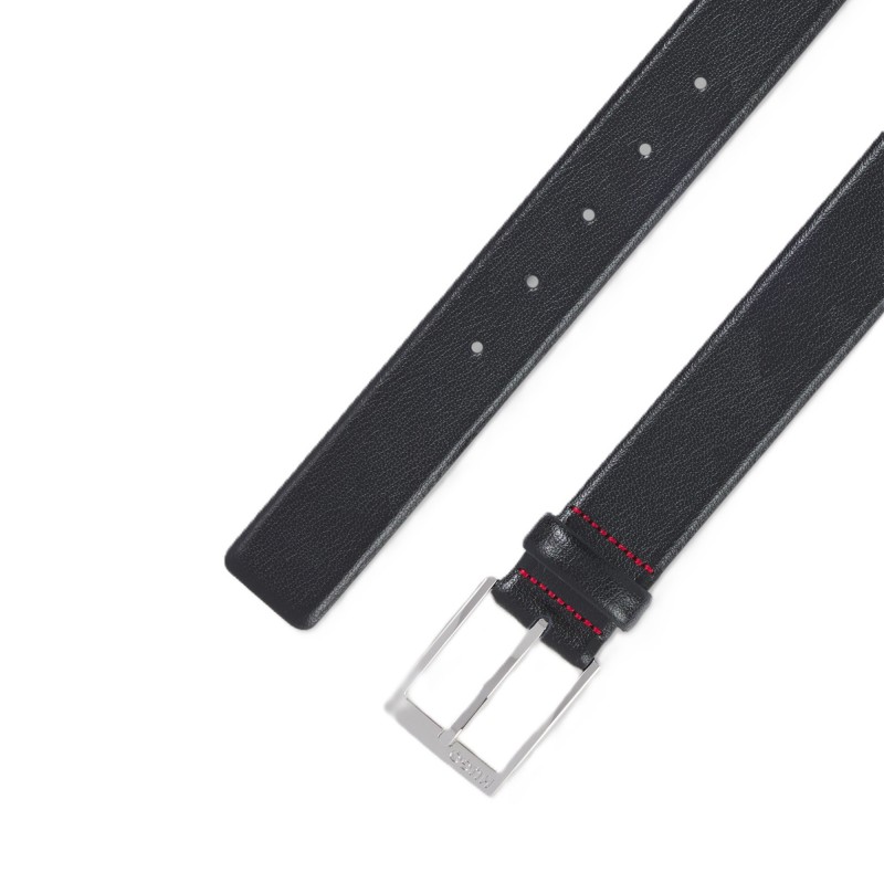 Hugo Belt With Silver Tone Hardware-Black Hugo Belt With Silver Tone Hardware-Black