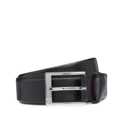 Hugo Belt With Silver Tone Hardware-Black