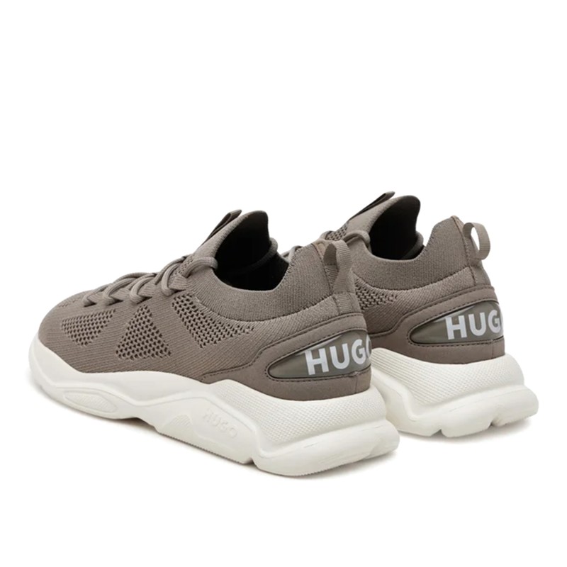 Hugo Trainers With Knitted Uppers And Bubble Branding-Open Brown