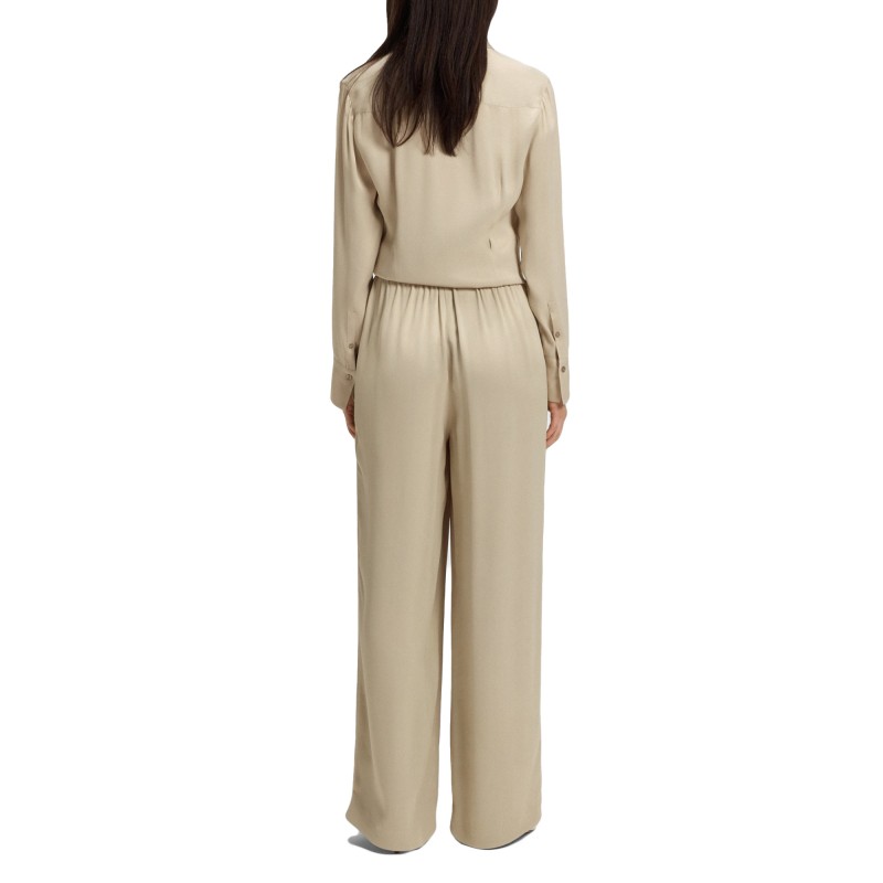 Boss Trousers Extra-Long Relaxed-Fit In Satin-Light Beige