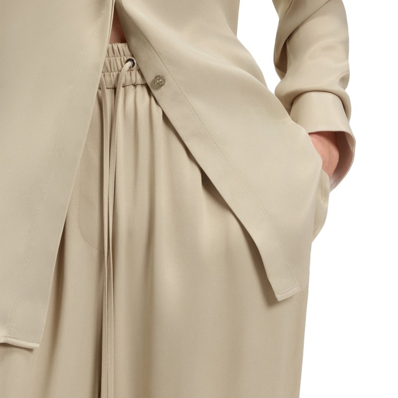 Boss Trousers Extra-Long Relaxed-Fit In Satin-Light Beige