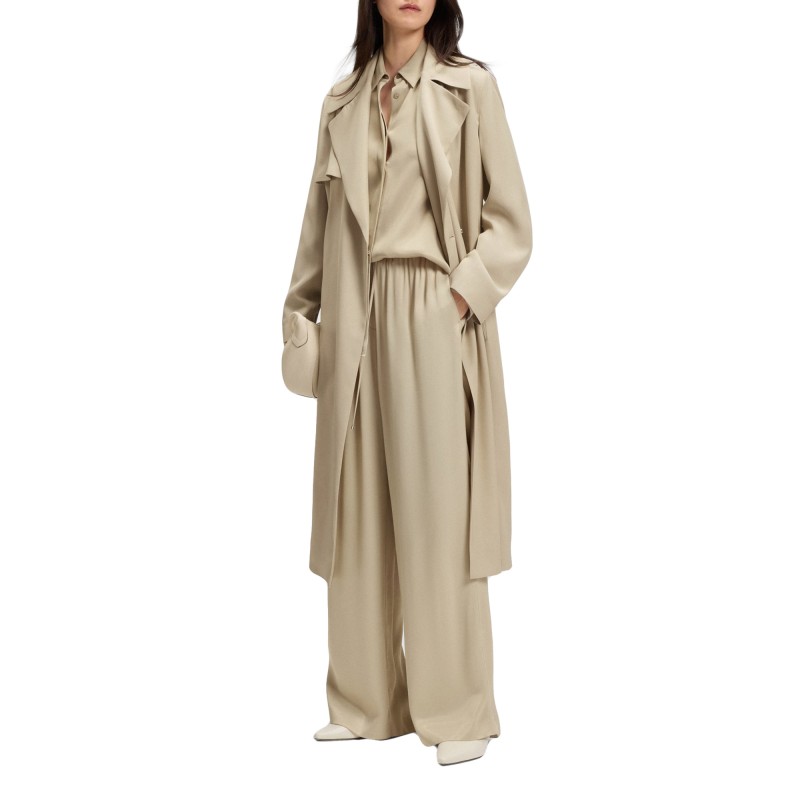 Boss Trousers Extra-Long Relaxed-Fit In Satin-Light Beige