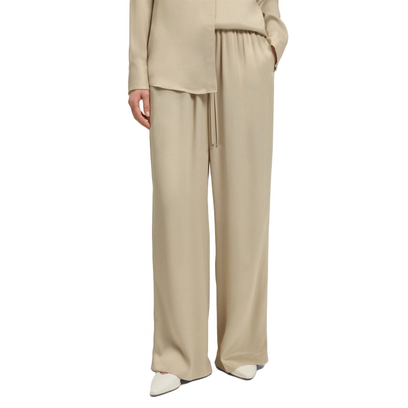 Boss Trousers Extra-Long Relaxed-Fit In Satin-Light Beige