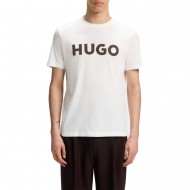Hugo T-Shirt With Herringbone Logo-White