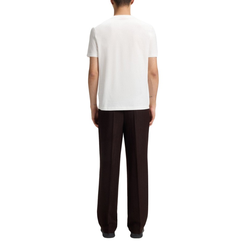Hugo T-Shirt With Herringbone Logo-White Hugo T-Shirt With Herringbone Logo-White