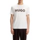 Hugo T-Shirt With Herringbone Logo-White Hugo T-Shirt With Herringbone Logo-White