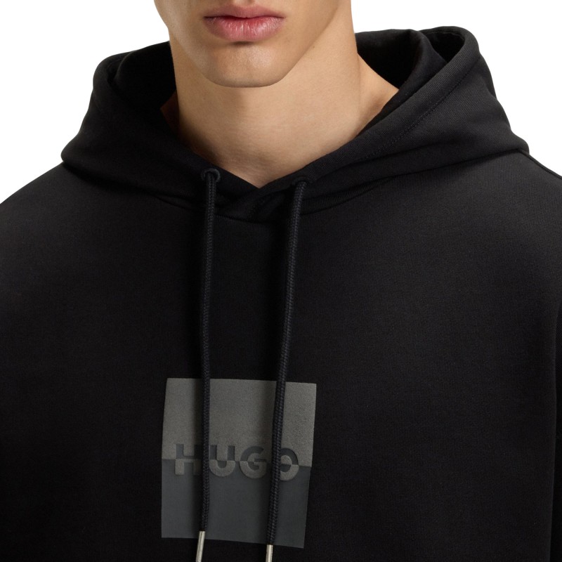 Hugo Hoodie Relaxed-Fit With Split Logo-Black